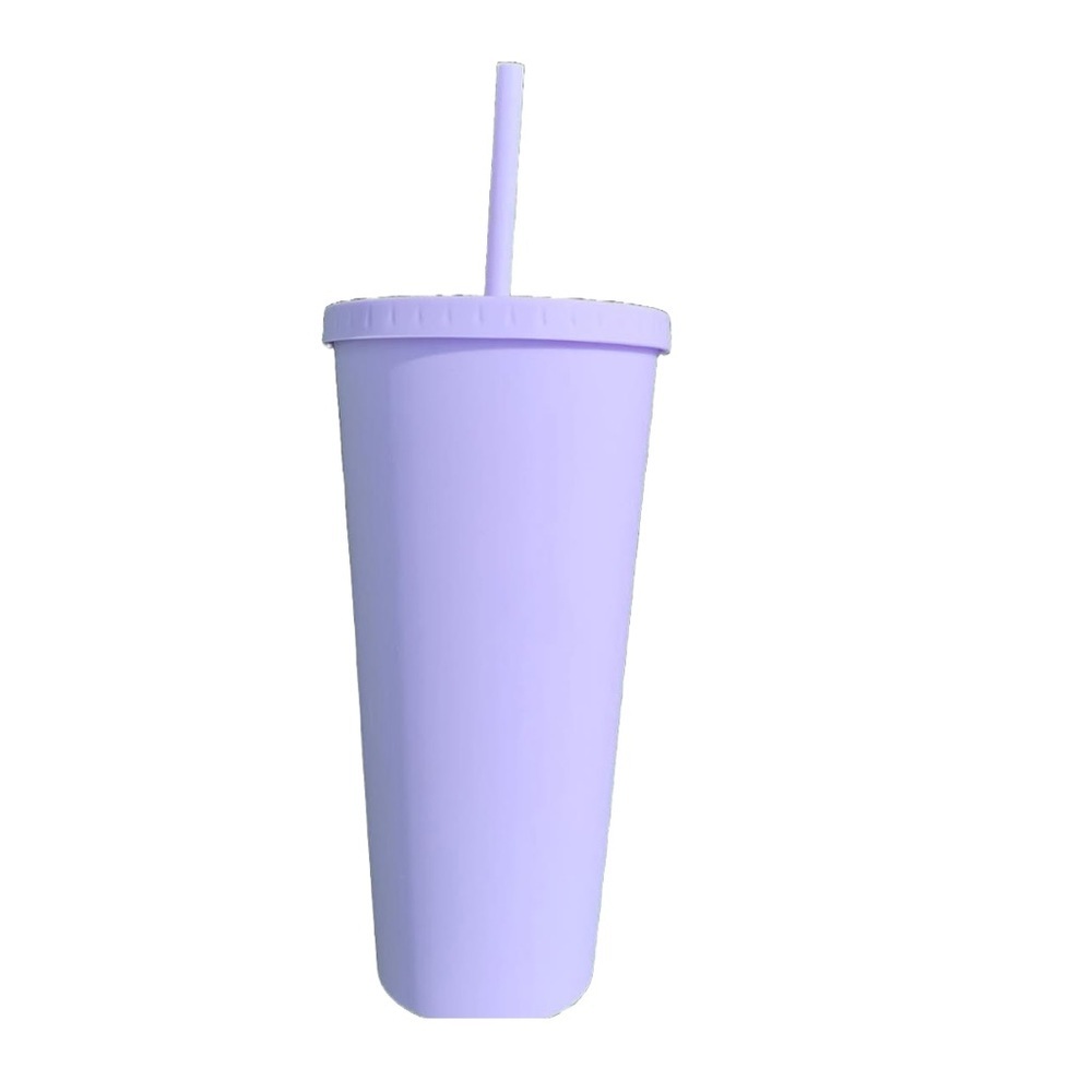 Purple Party Tumbler with Straw